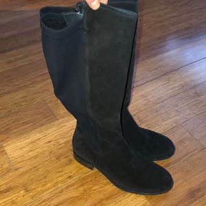 Paul Green black suede boots with stretch backing
